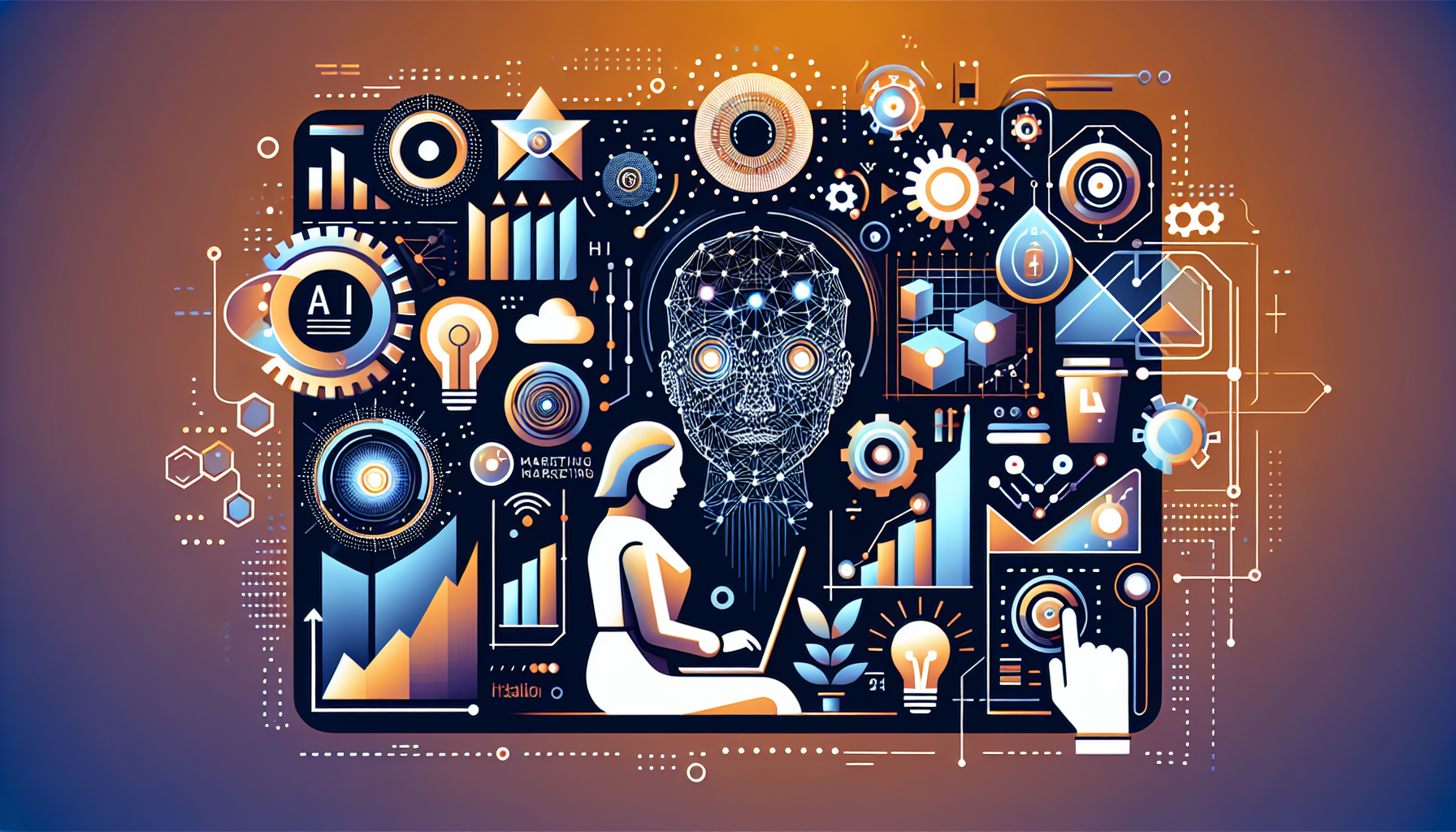 AI Marketing Playbook 2023: Critical Plays for Scaling - AI marketing playbook 2023 illustration showing ai marketing play...