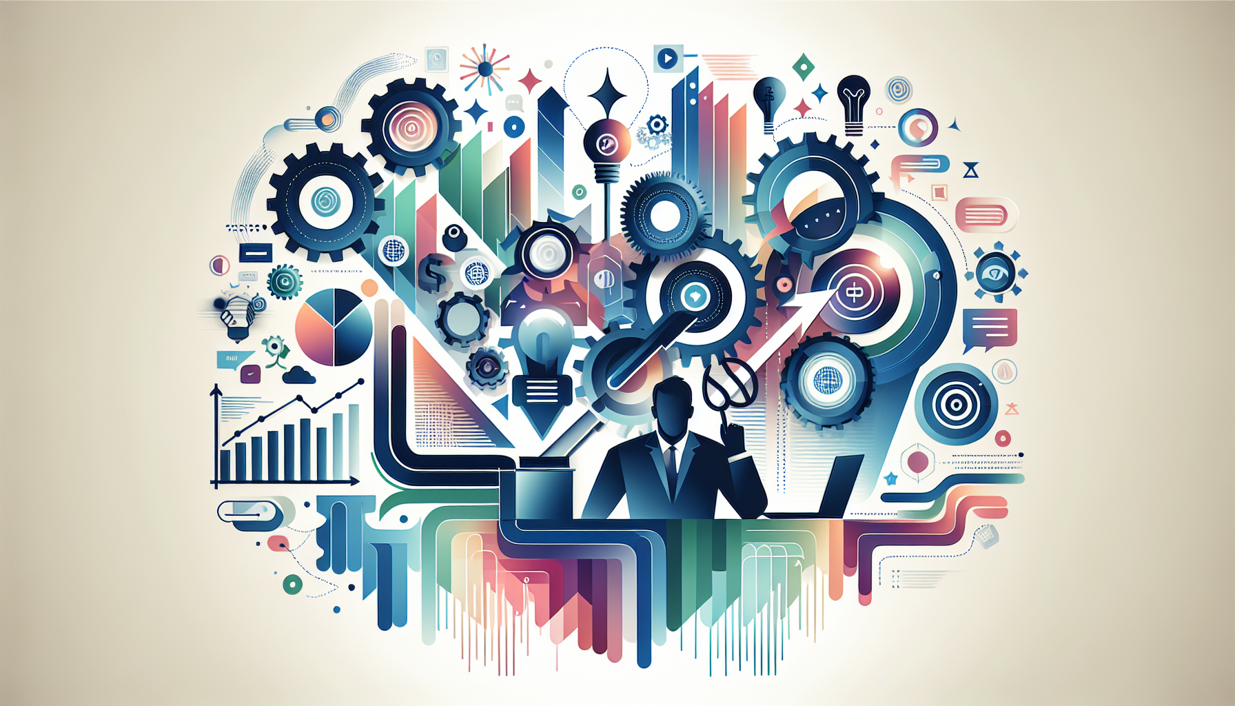 Social Media Marketing: Cut Through the Noise - social media marketing illustration showing social media marketing concept...